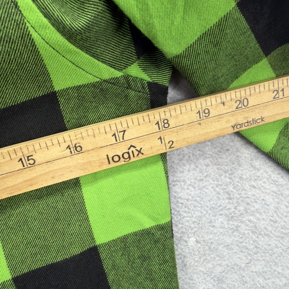 Dixxon Flannel Shirt Women Small Green Black Buffalo Plaid Gang Green D Tech - Picture 8 of 9